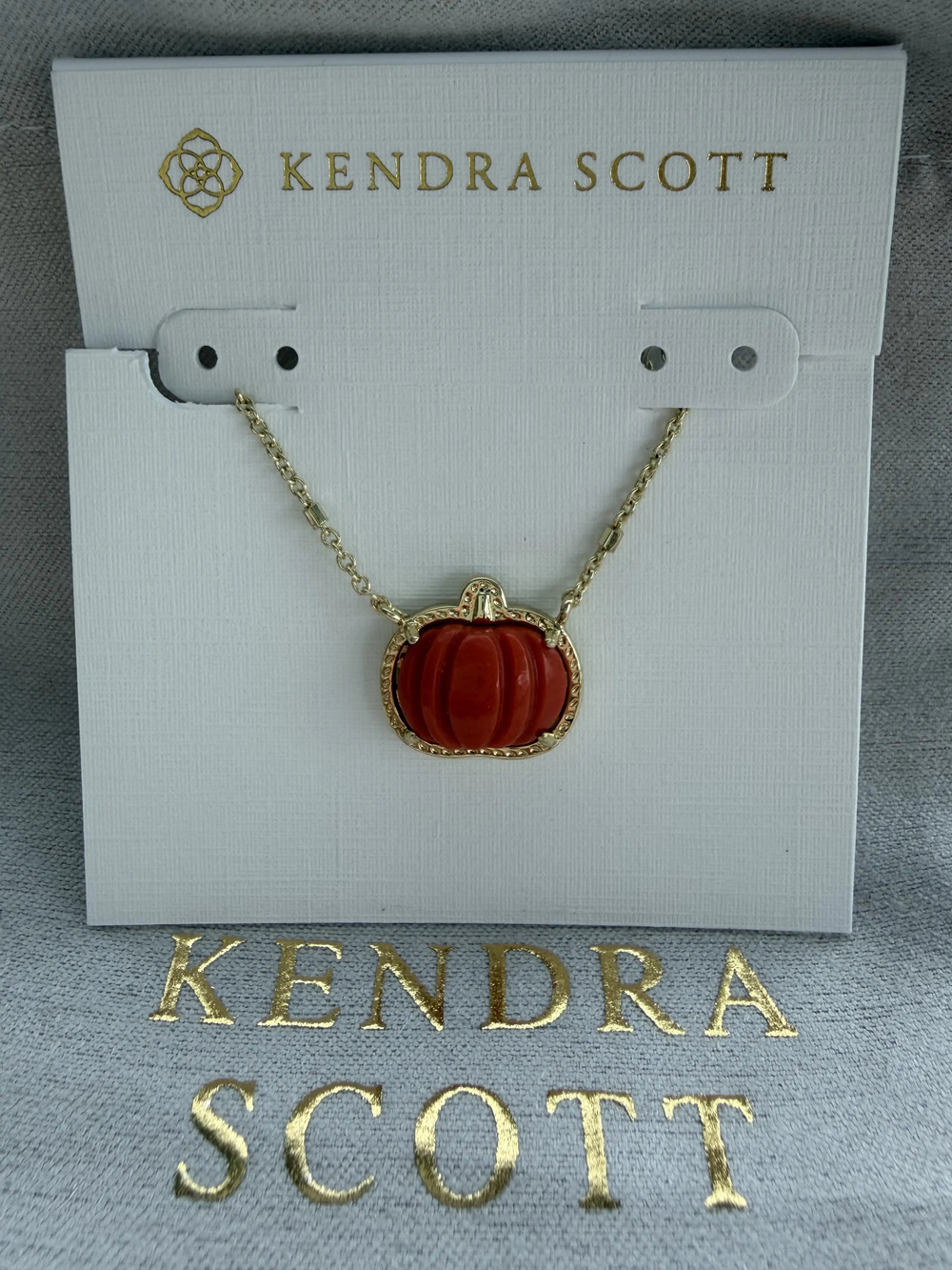 Kendra Scott Red Pumpkin Pendant Necklace
